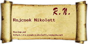 Rojcsek Nikolett névjegykártya